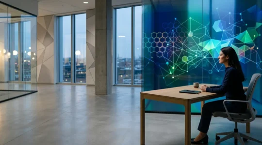 Analyste de risques cyber évaluant des données de sécurité pour une PME