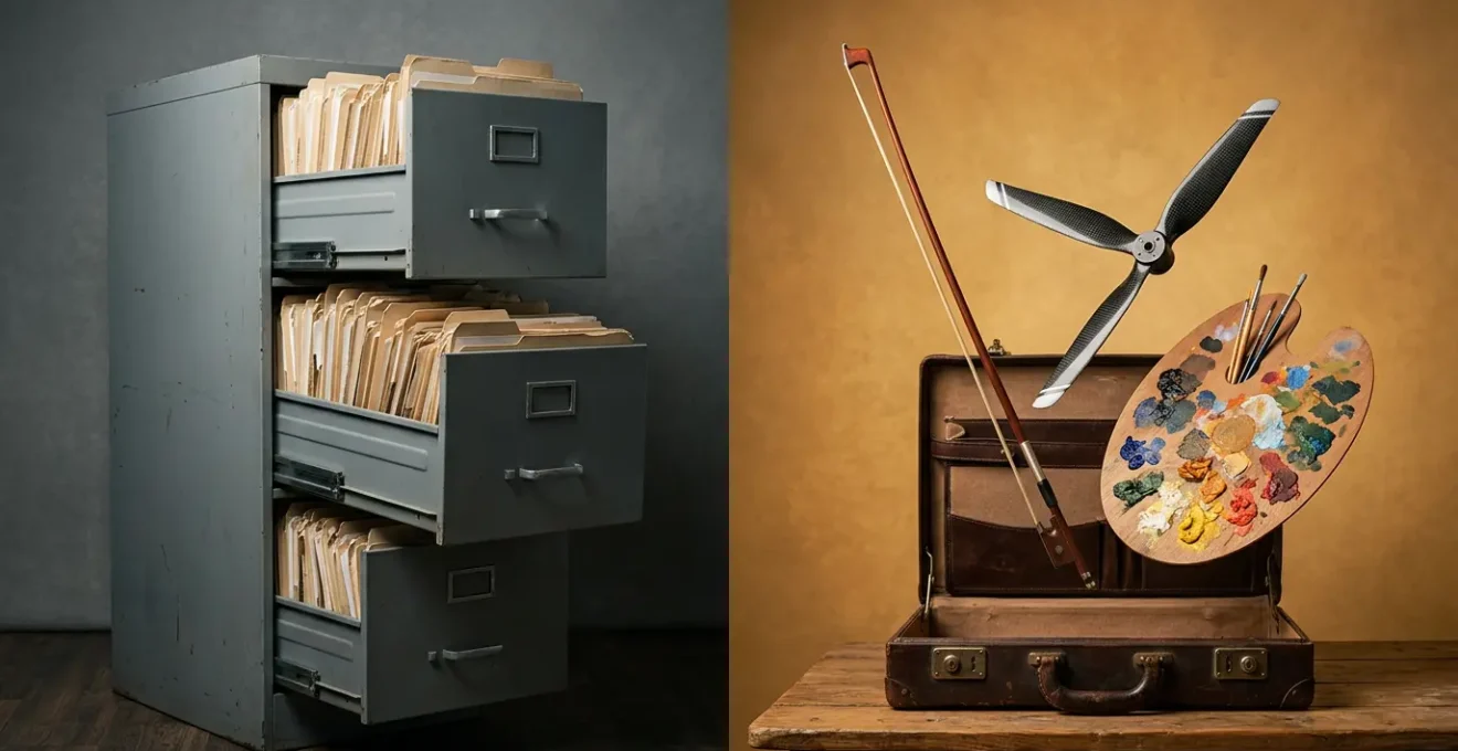 Comparaison visuelle entre un contrat d'assurance standard et les besoins spécifiques d'un profil atypique