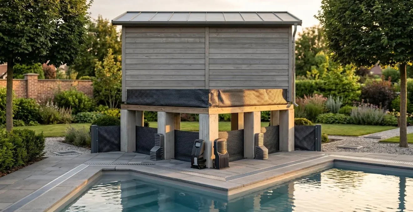 Abri de jardin surélevé avec système de protection contre les inondations